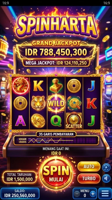 Galeri pratinjau visual spinharta build APK resmi terbaru